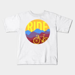 Ride - Cyclocross Bicycle Retro Colors Kids T-Shirt